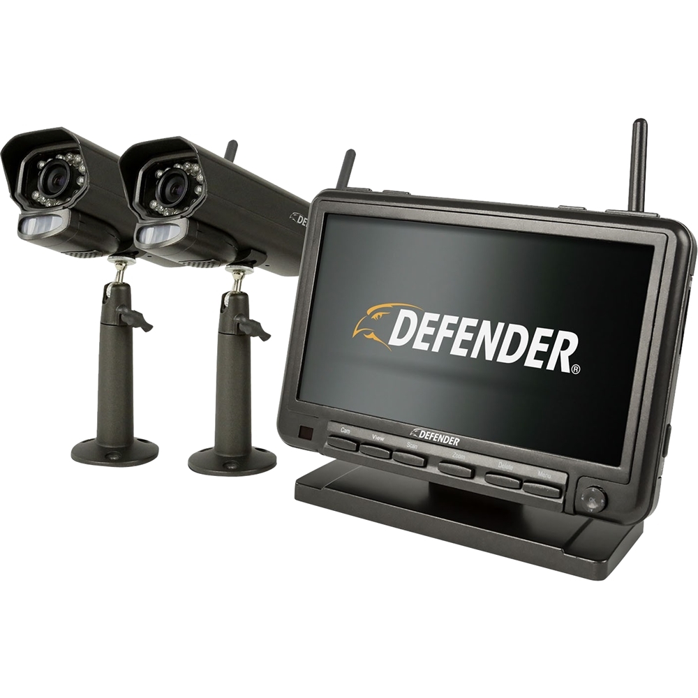 Defender Phoenixm2 7 Monitor Indoor/Outdoor 4-Channel 4-Camera Plug-in  BulletSd (Included) Security Camera System