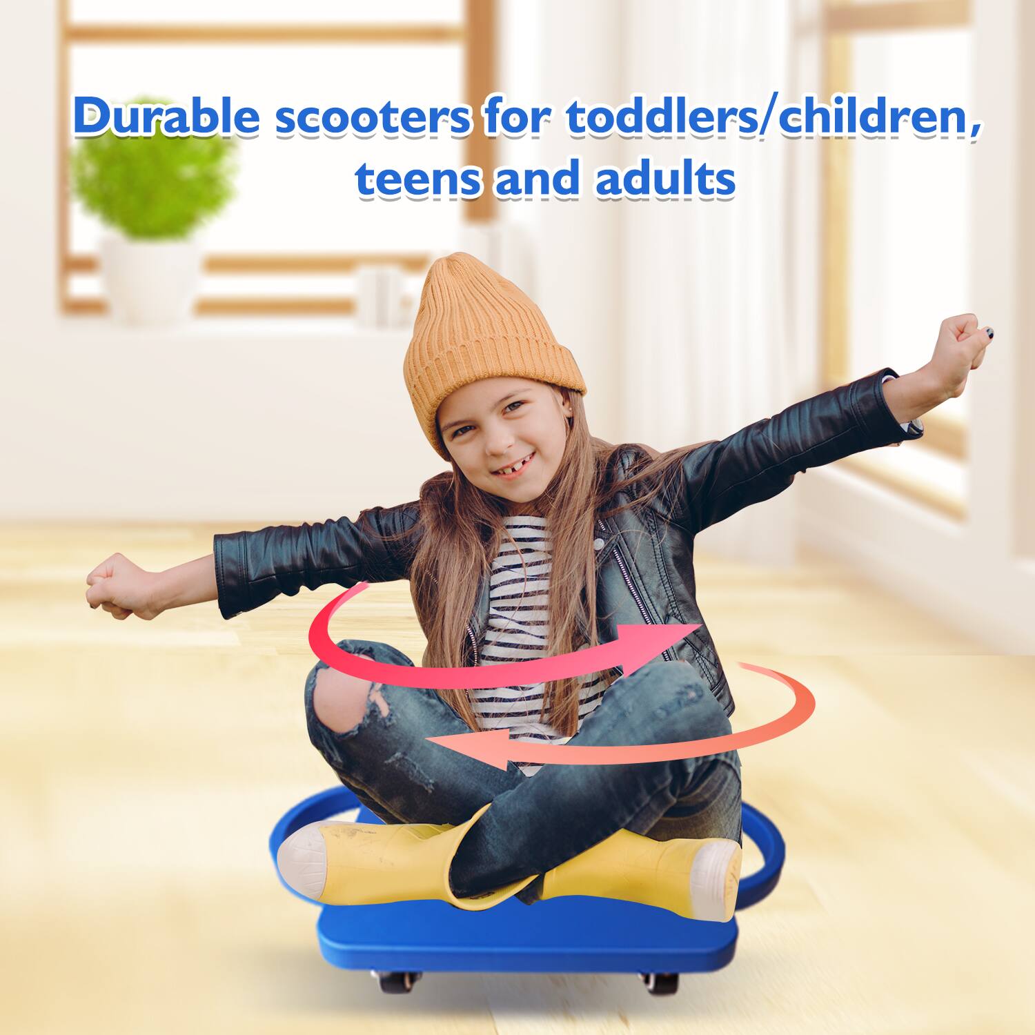 GSE Games & Sports Expert Floor Scooter Board with Handles