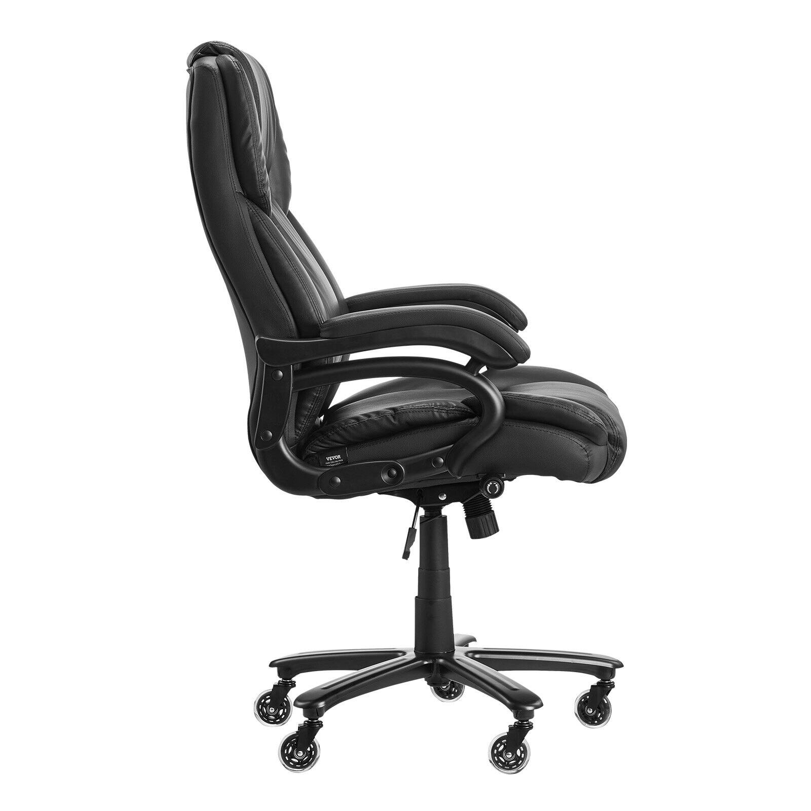 Alt View 8. Glintex - Executive Office Chair with Lumbar Support, 500lbs Capacity Ergonomic Reclining PU Leather Desk Chair Height Adjustable - Black.
