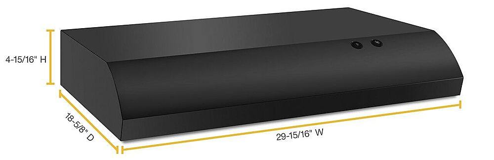 Alt View 13. Whirlpool - 30" Externally Vented Range Hood - Black.