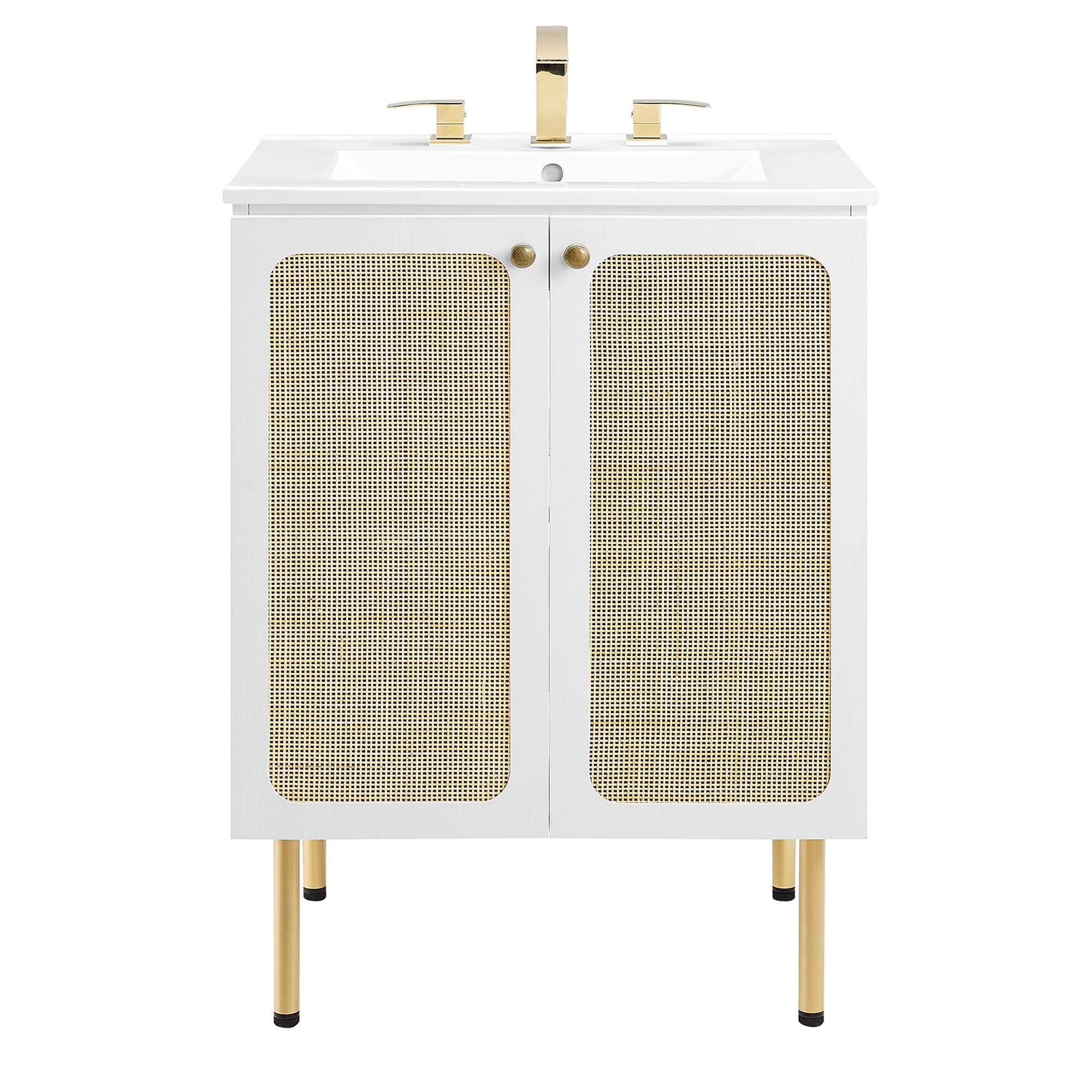Alt View 7. Modway - Chaucer Bathroom Vanity with White Basin Included by Modway - White White.