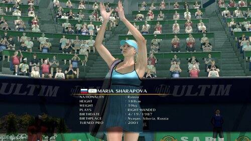 **Maria Sharapova**

- **Nationality:** Russia
- **Height:** 188 cm
- **Weight:** 59 kg
- **Plays:** Right-handed
- **Birthdate:** 4/19/1987
- **Birthplace:** Nyagan, Siberia, Russia
- **Turned Pro:** 2001