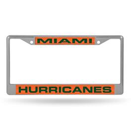 Rico Industries - Miami Hurricanes Chrome Metal Laser Cut License Plate Frame - Multi