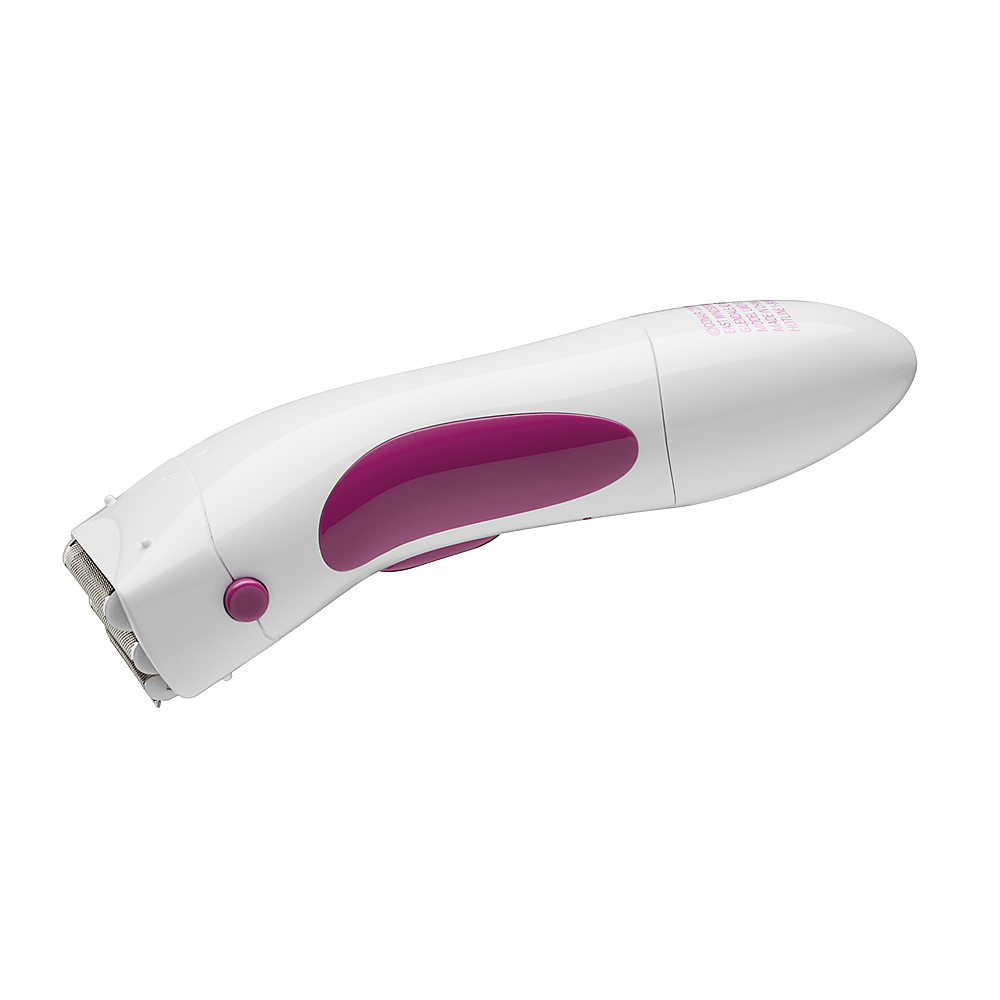Left View: Conair Ladies Cordless Twin Foil Shaver with Pop-Up Trimmer LWD1RN