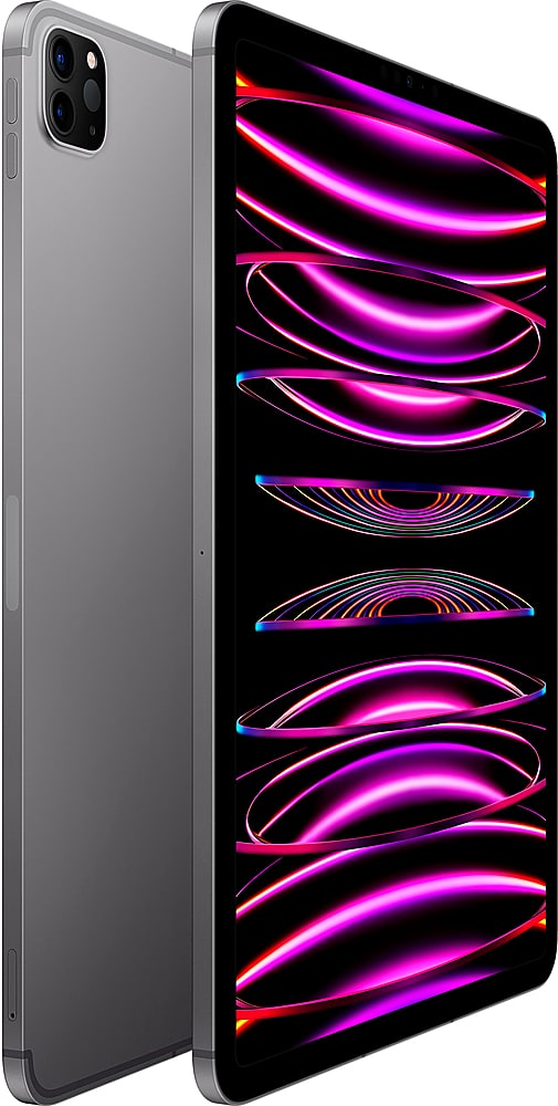 Back. Apple - 11-Inch iPad Pro (4th Generation) M2 chip Wi-Fi - 128GB - Space Gray.