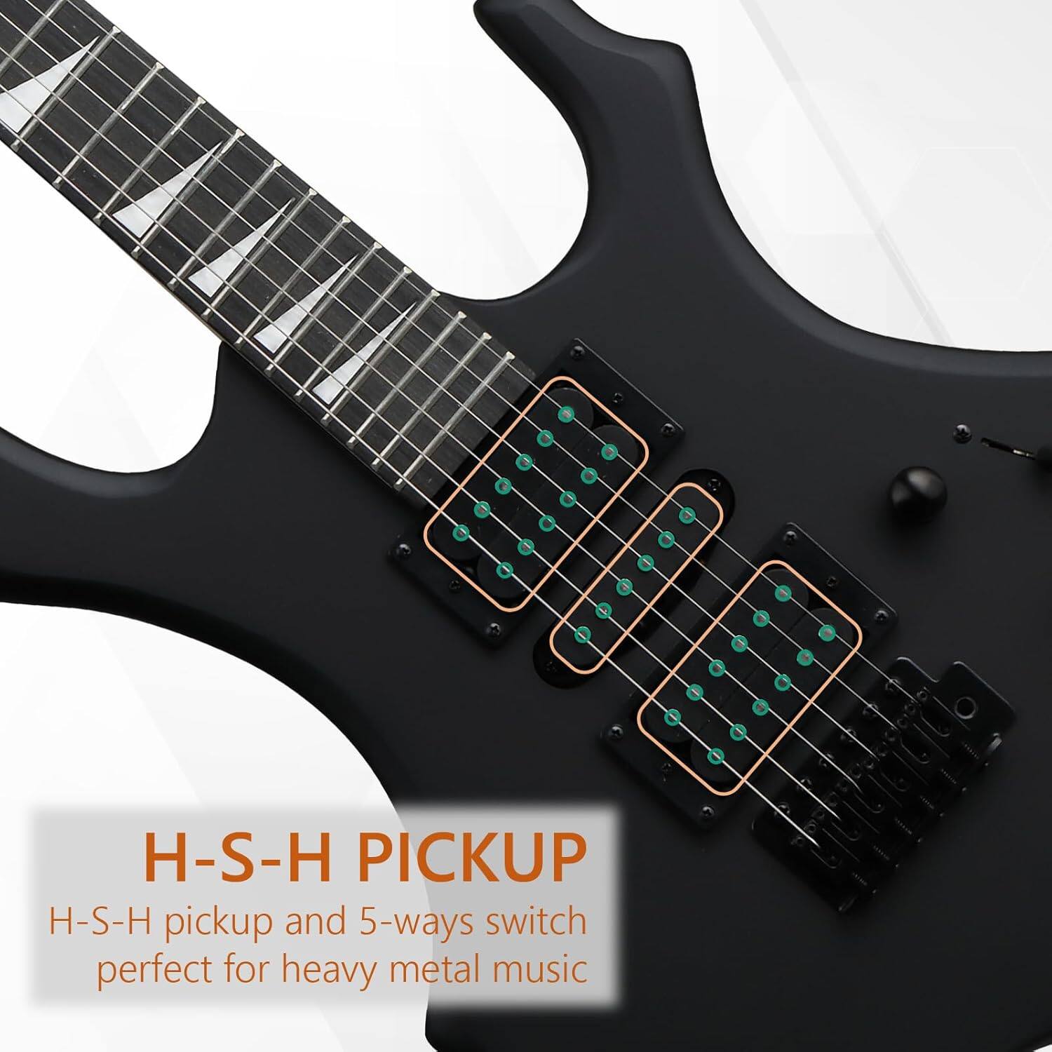 H-S-H PICKUP  
H-S-H pickup and 5-ways switch perfect for heavy metal music