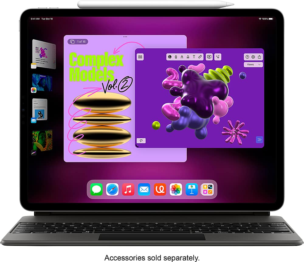 Alt View 11. Apple - 12.9-Inch iPad Pro (6th Generation) M2 chip Wi-Fi - 128GB - Silver.