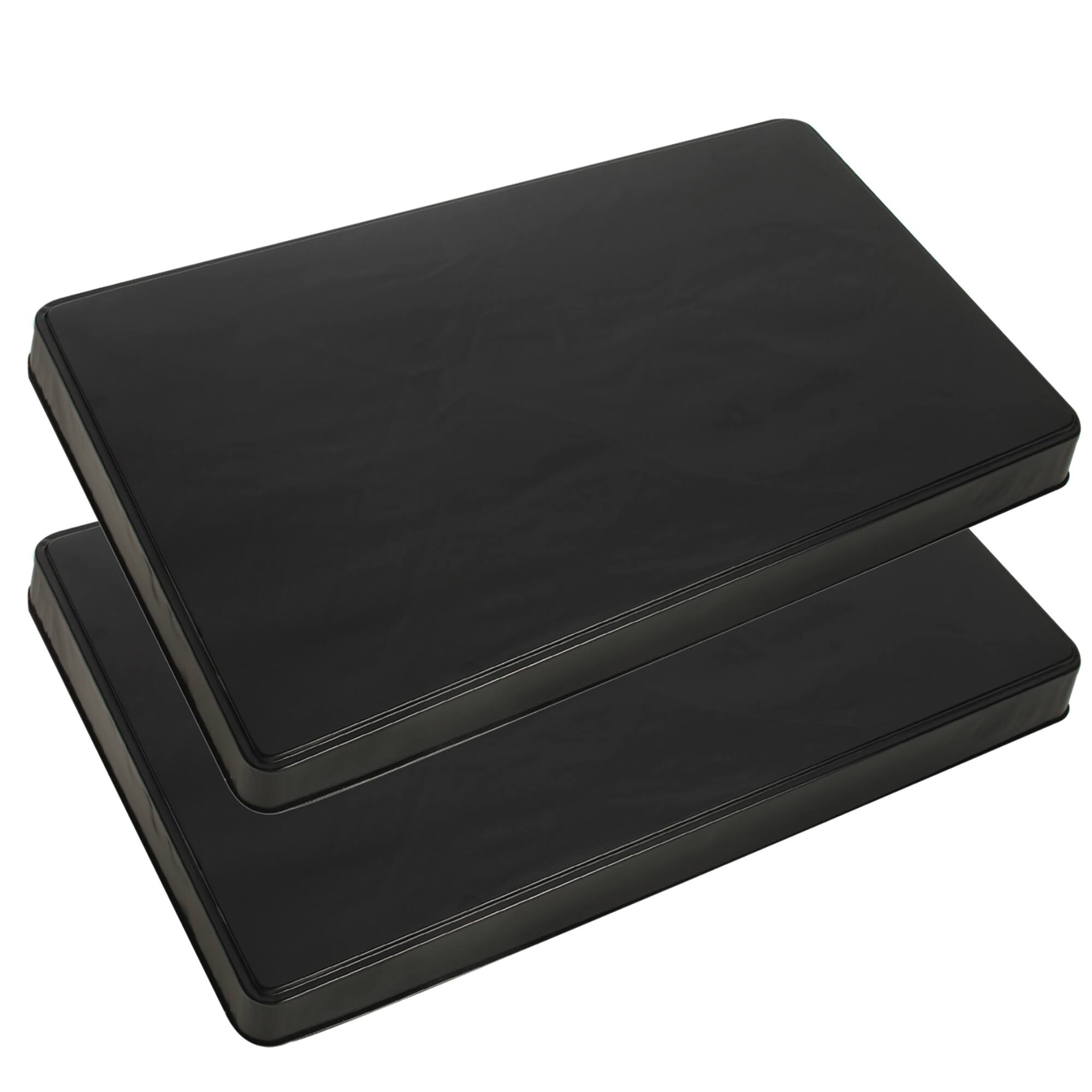 Front. Range Kleen - 2pk Rectangle Black Burner Kovers.