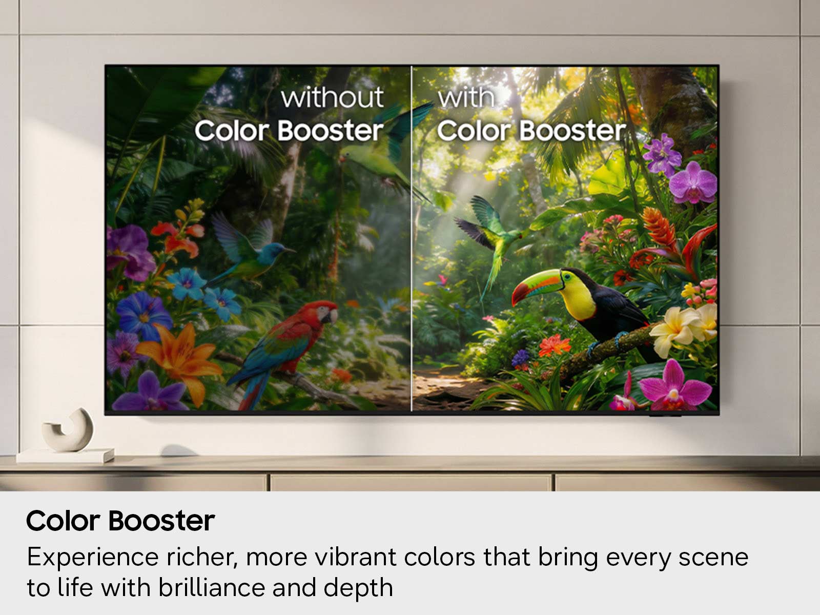 without Color Booster  
with Color Booster  

Color Booster  
Experience richer, more vibrant colors that bring every scene to life with brilliance and depth
