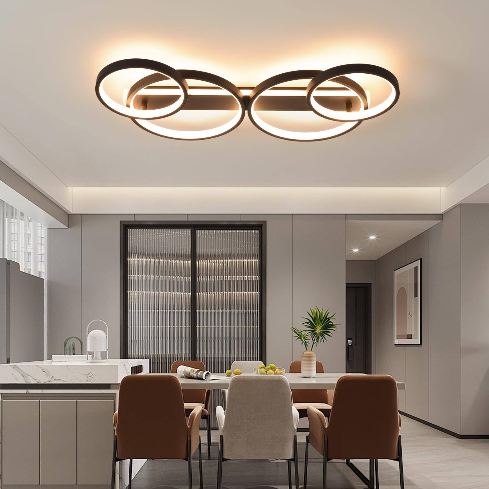 Alt View 3. Morfone - Rectangular Recessed LED Ceiling Light Black Hallway Light - black.