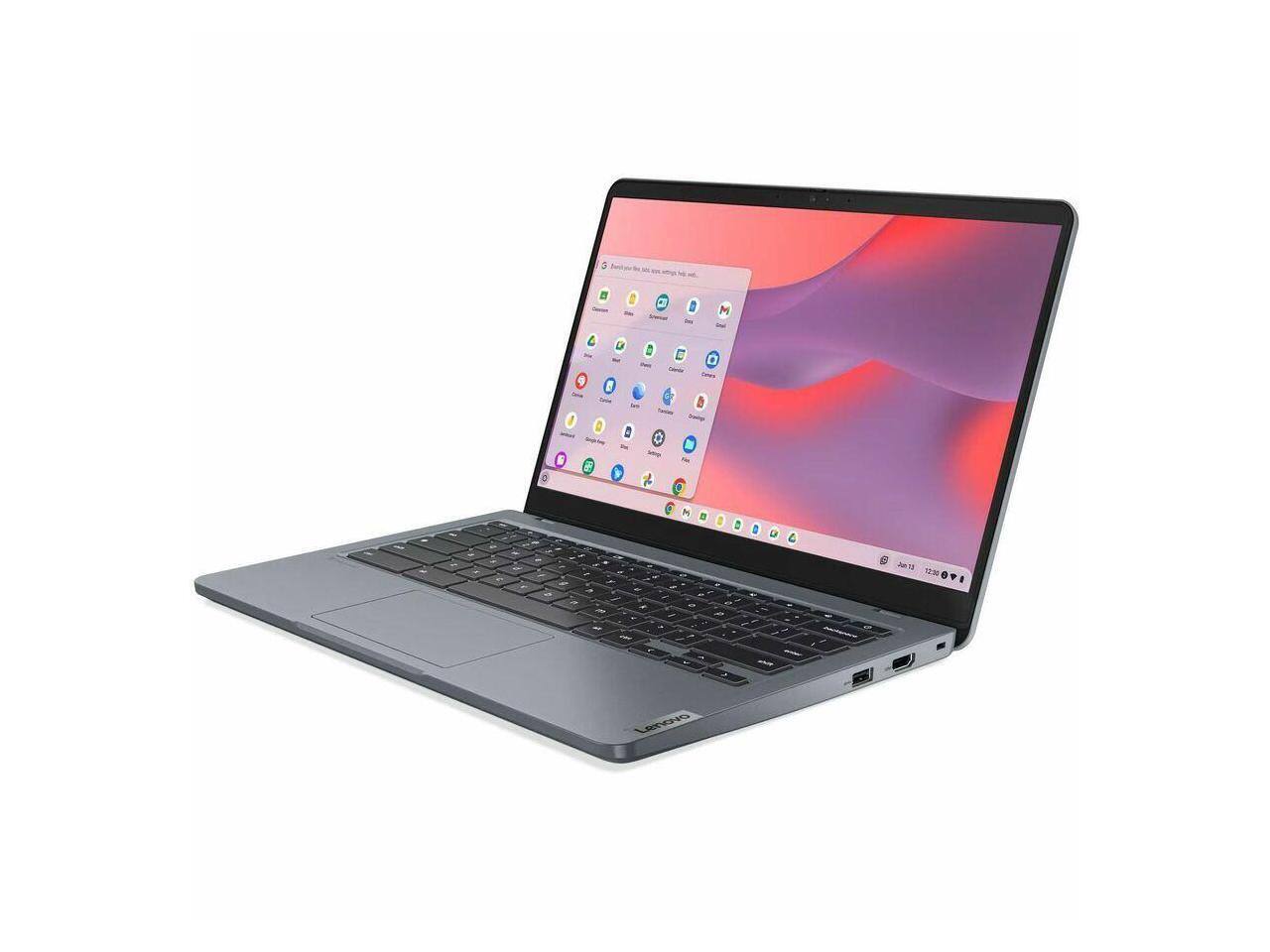 Alt View 4. Lenovo - Lenovo 14e Chromebook Gen 3 14.0" Touch Screen Intel Processor N100 8GB Memory 64 GB SSD Chrome OS 82W6003CUS - Gray.