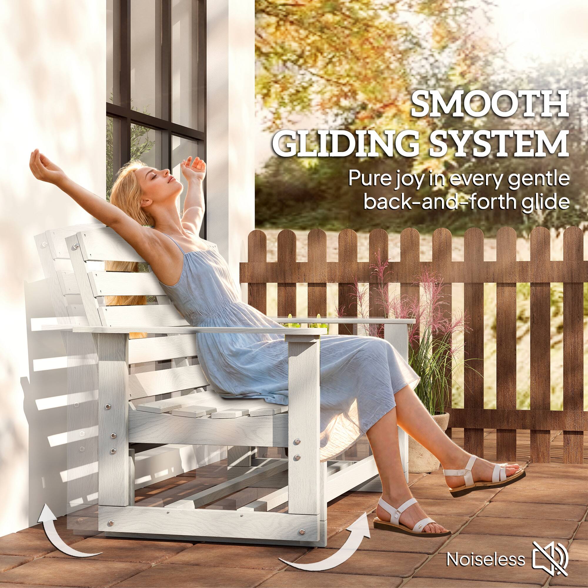 SMOOTH GLIDING SYSTEM  
Pure joy in every gentle back-and-forth glide  
Noiseless