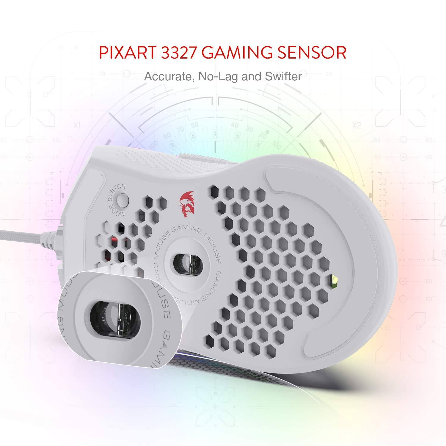 PIXART 3327 GAMING SENSOR  
Accurate, No-Lag and Swifter  

GAMING MOUSE  
GAMING MOUSE