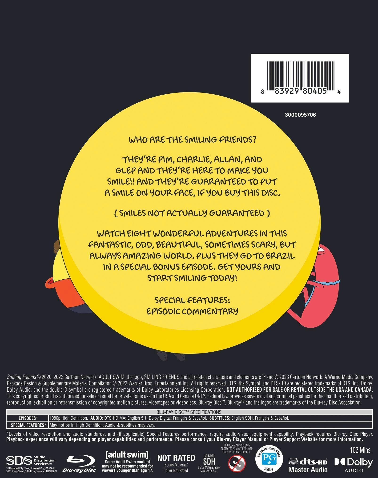 Back. Smiling Friends: The Complete First Season [Blu-ray].
