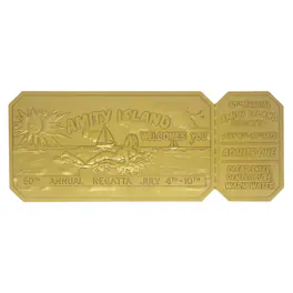 Fanattik - Jaws 50th Anniversary Regatta Ticket Limited Edition 24K -Plated Replica - Gold