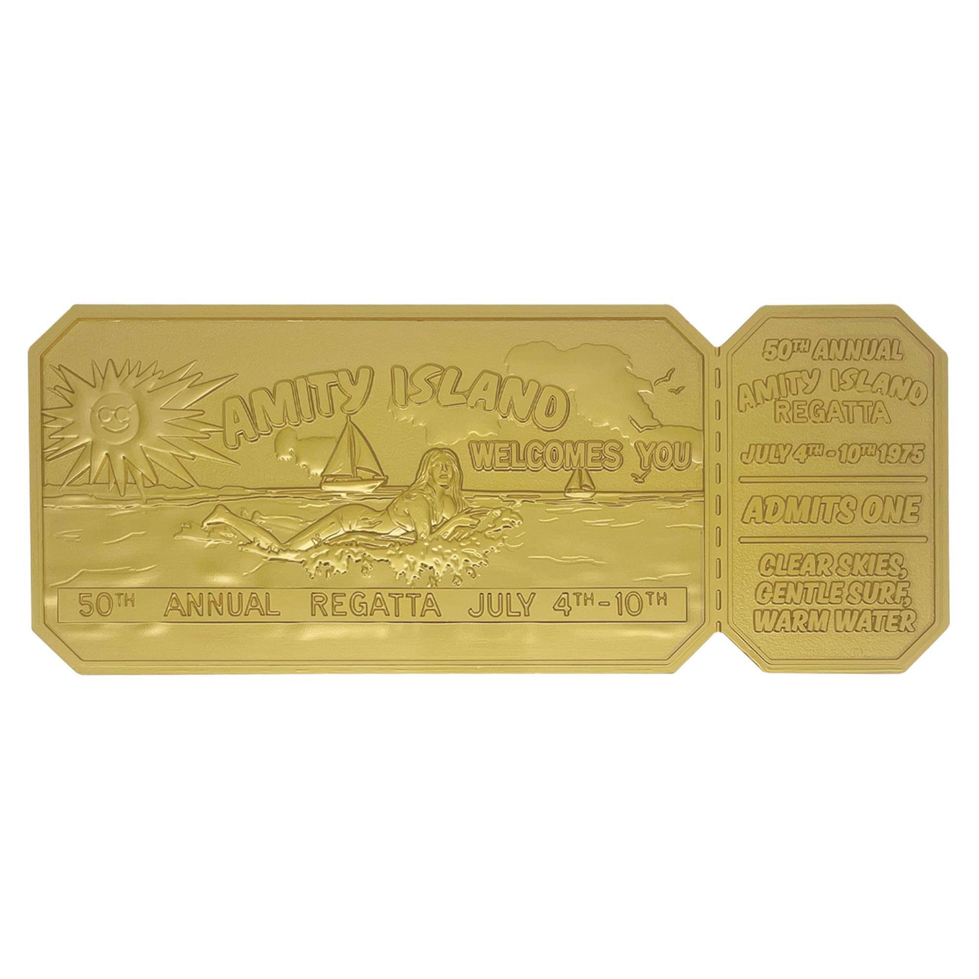 Jaws 50th Anniversary Regatta Ticket Limited Edition 24K Gold-Plated Replica
