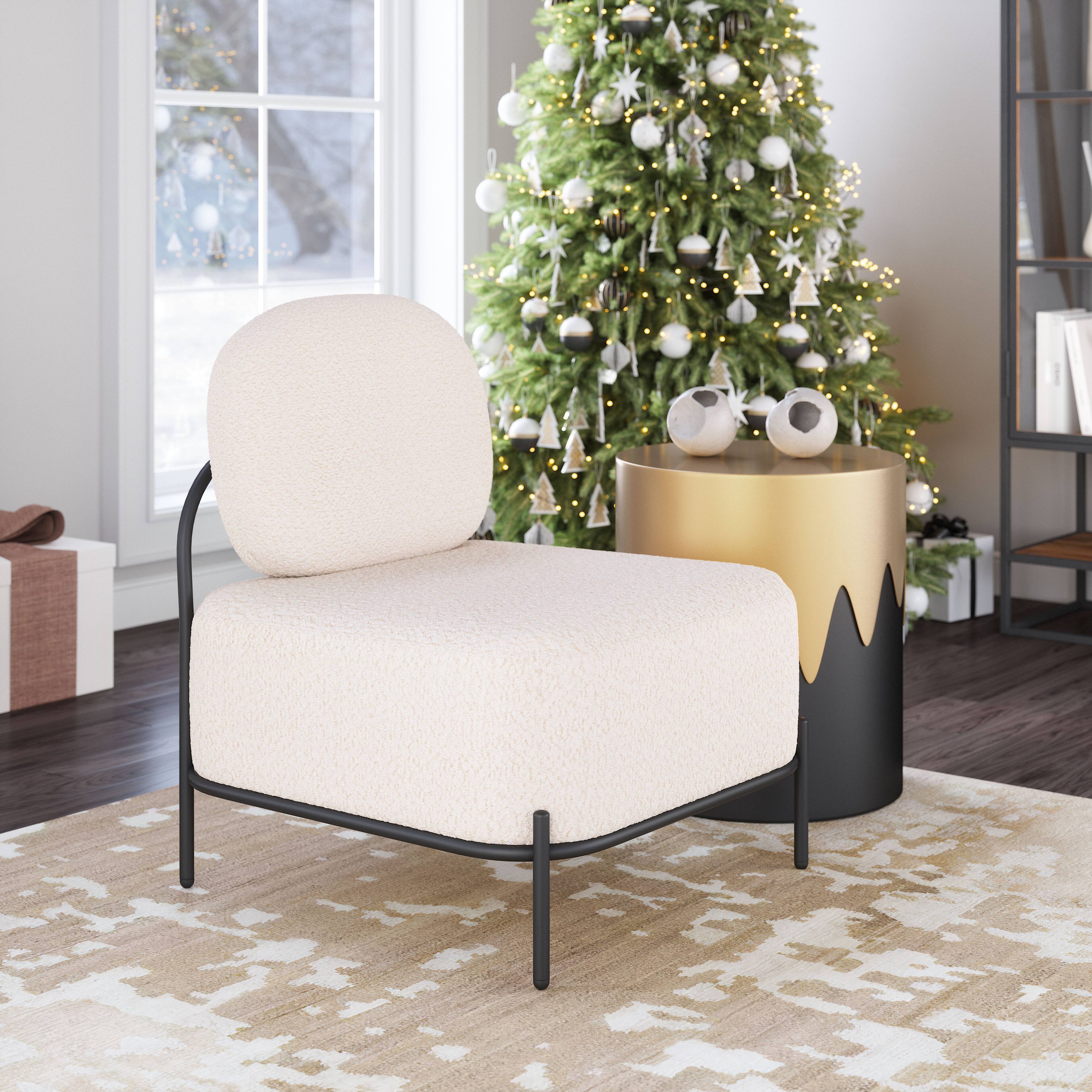 Angle. Hivvago - Arendal Accent Chair Vanilla - Vanilla.