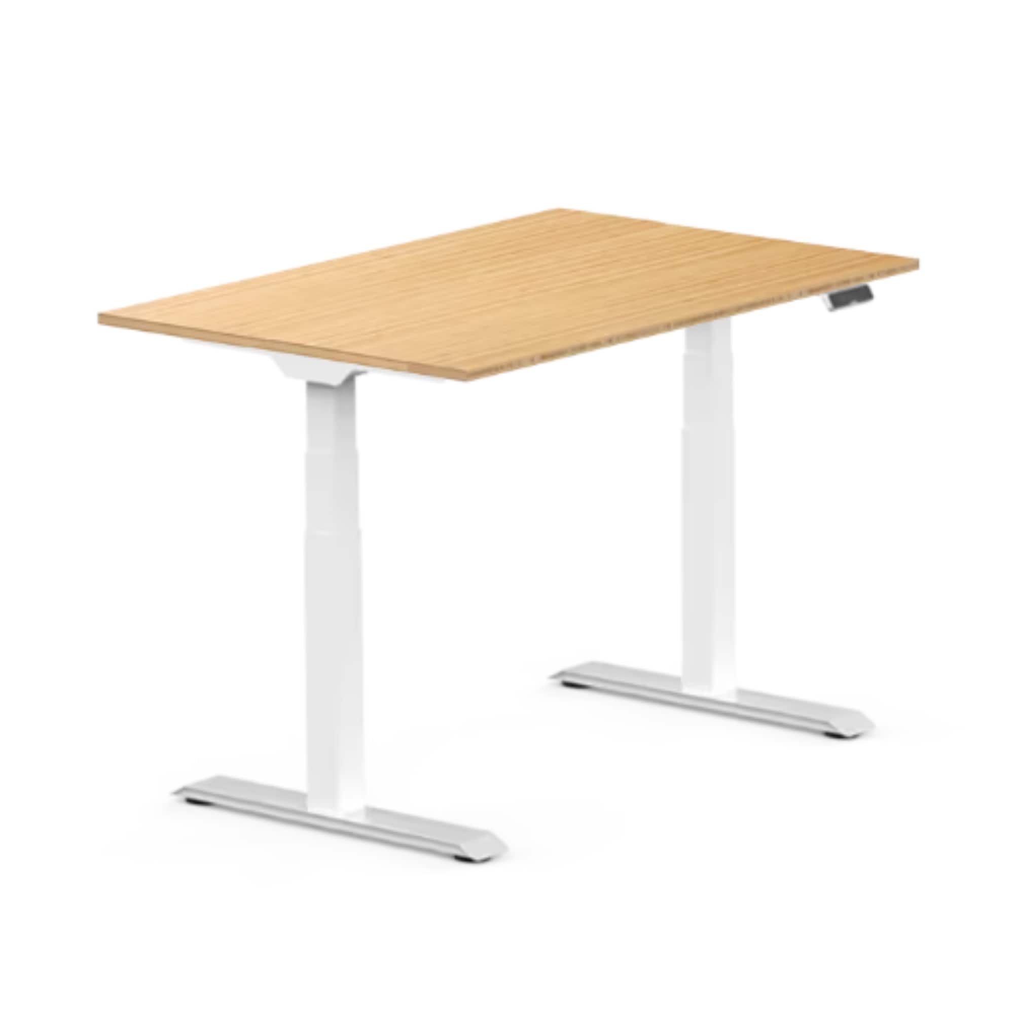 FlexiSpot - E7 48''W Electric Adjustable Standing Desk, /White - Bamboo