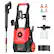 Front. Steelite - 2200 PSI Max 2.5 GPM Electric Pressure Washer with Adjustable Nozzles, Extended Hose & Power Cord - RED.
