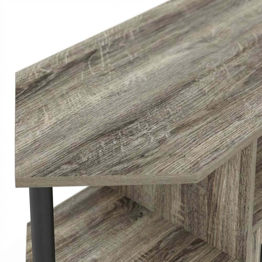 Alt View 4. FurniFact - Gray open storage corner fireplace TV stand, 55-inch screens, wood veneer finish - Gray.