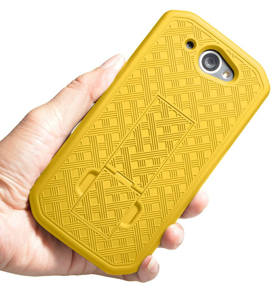 Alt View 7. Nakedcellphone - Slim Case for CAT S48c Phone (with Kickstand) - Yellow.