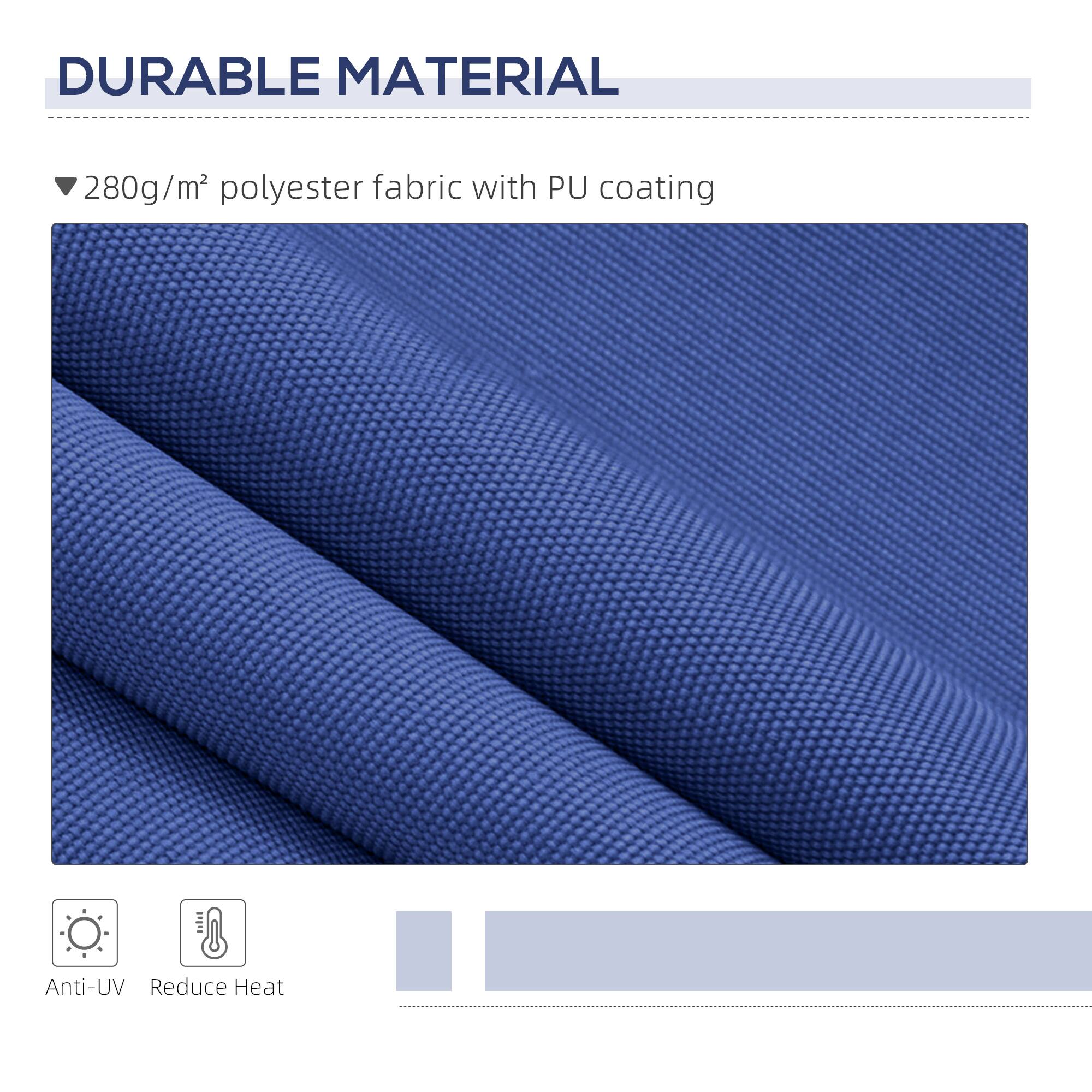 DURABLE MATERIAL

280g/m² polyester fabric with PU coating

Anti-UV

Reduce Heat