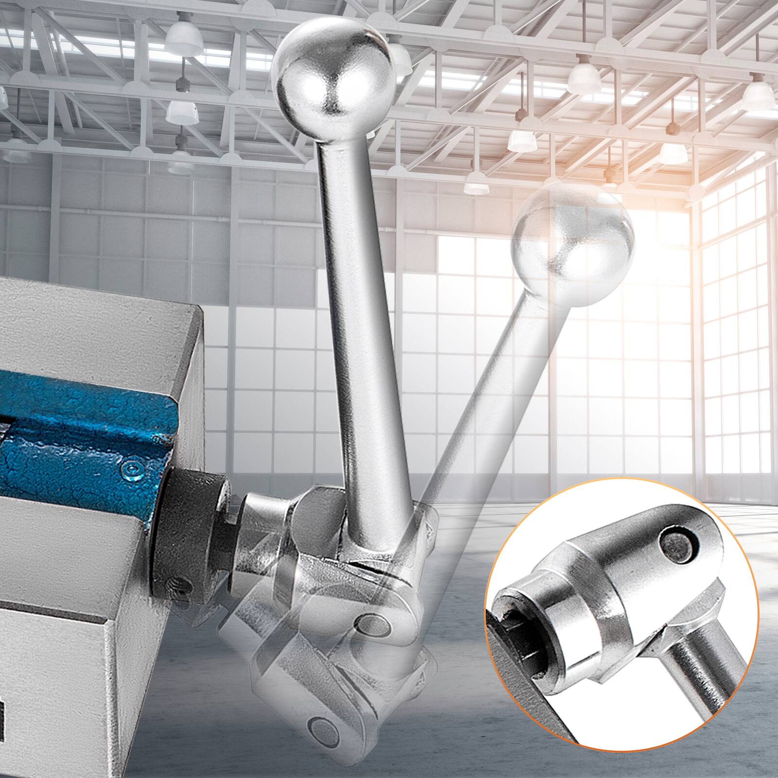 Alt View 1. VEVOR - Milling Vise 4"/100mm,Bench Clamp Vise Nodular Cast Iron Material,Clamping Vise Clamping Force 19KN Max - Sliver.