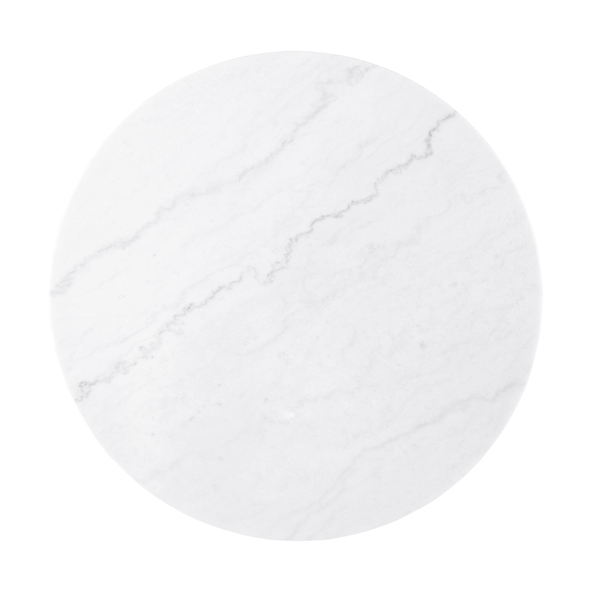 Alt View 2. Boyel Living - Round Marble-Top End Table with Sculptural Wood Base - White/Brown.