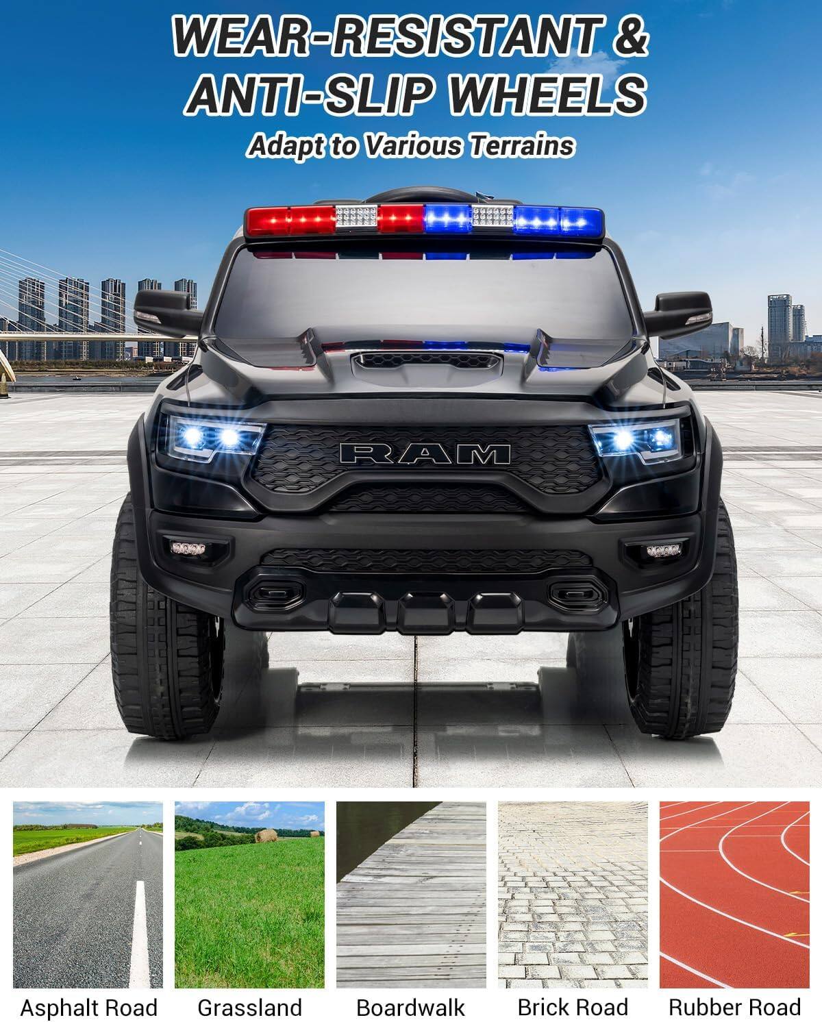 WEAR-RESISTANT & ANTI-SLIP WHEELS  
Adapt to Various Terrains  

- Asphalt Road  
- Grassland  
- Boardwalk  
- Brick Road  
- Rubber Road