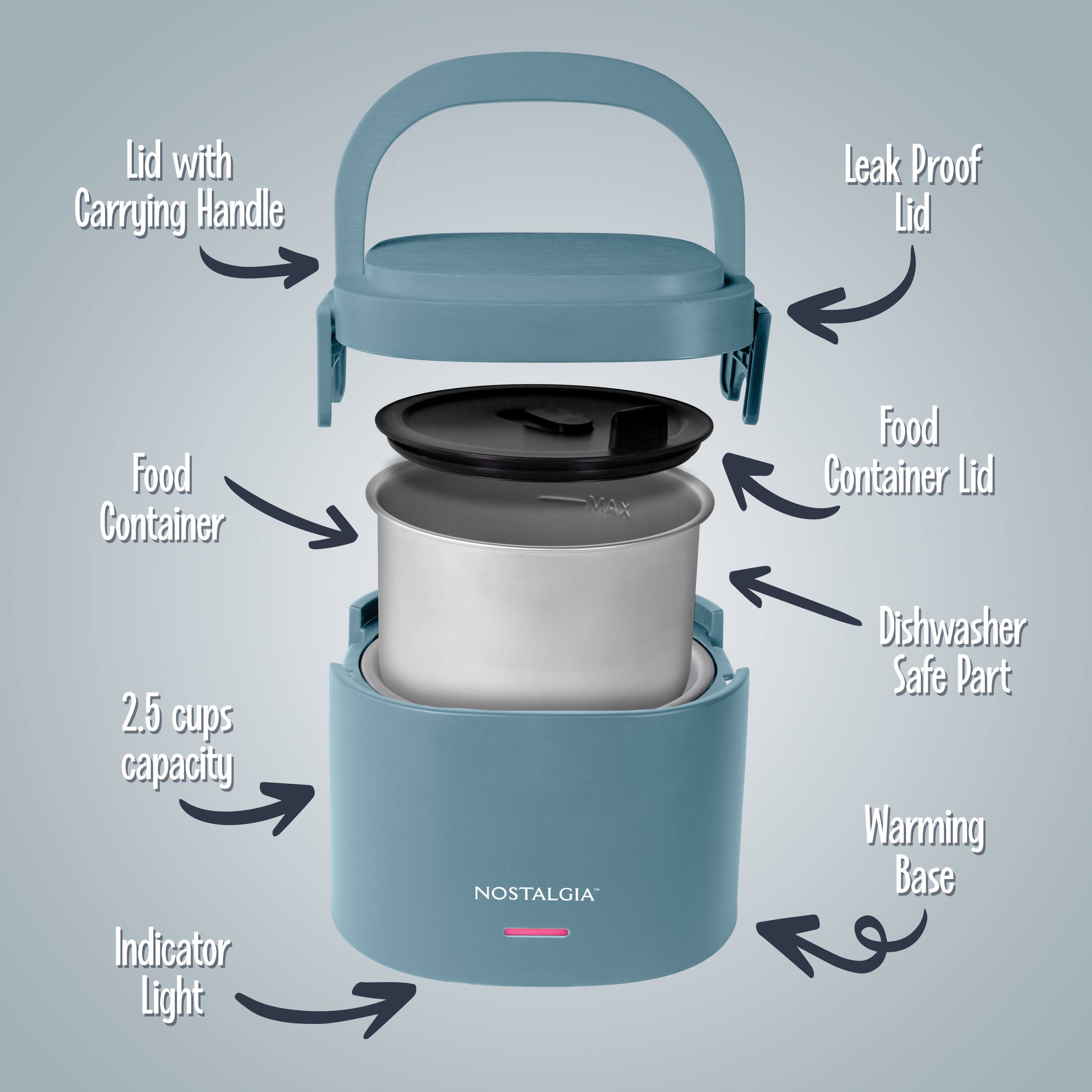 Lid with Carrying Handle  
Leak Proof Lid  
Food Container Lid  
Food Container  
2.5 cups capacity  
Indicator Light  
Dishwasher Safe Part  
Warming Base