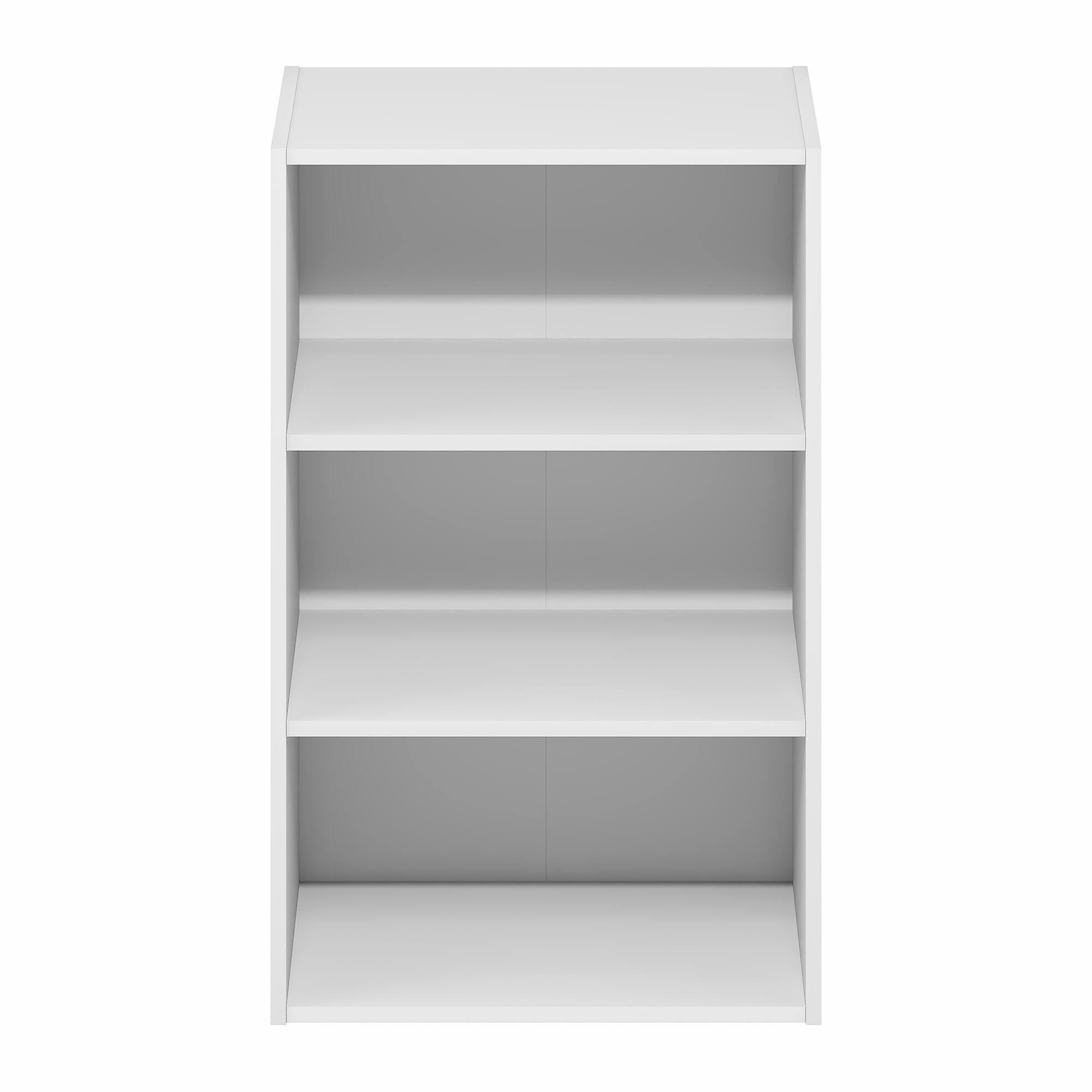 Alt View 5. Furinno - Basic 3-Tier Open Shelf Bookcase, Bookshelf, Storage Organizer, 11 x 17 x 26 - White.