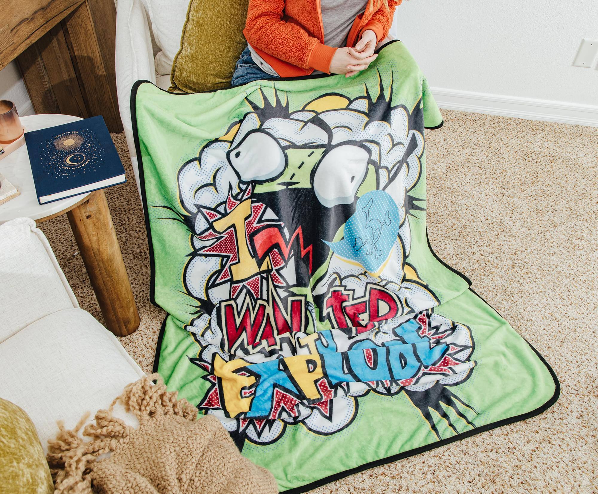 Alt View 2. Silver Buffalo - Invader Zim GIR "I Wanted To Explode" Fleece Throw Blanket | 45 x 60 Inches - Multi-Colored.