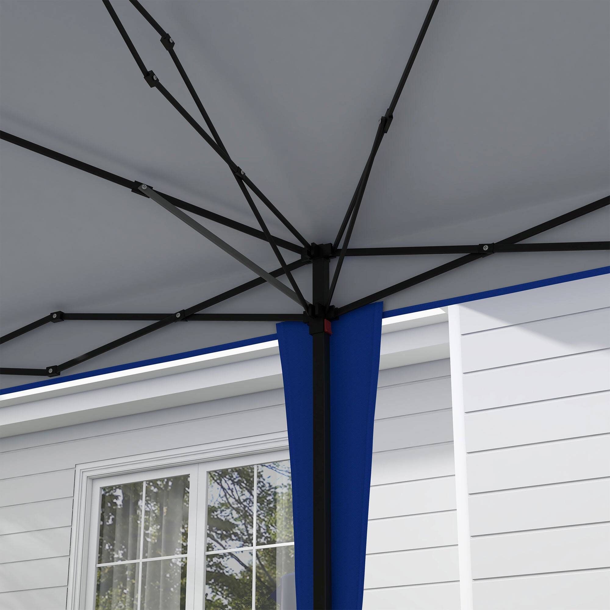 Alt View 8. Outsunny - 10' x 19.2' Pop Up Canopy Tent, Heavy Duty Tent for Parties, Outdoor Instant Gazebo Sun Shade Shelter with Carry Bag - Blue.