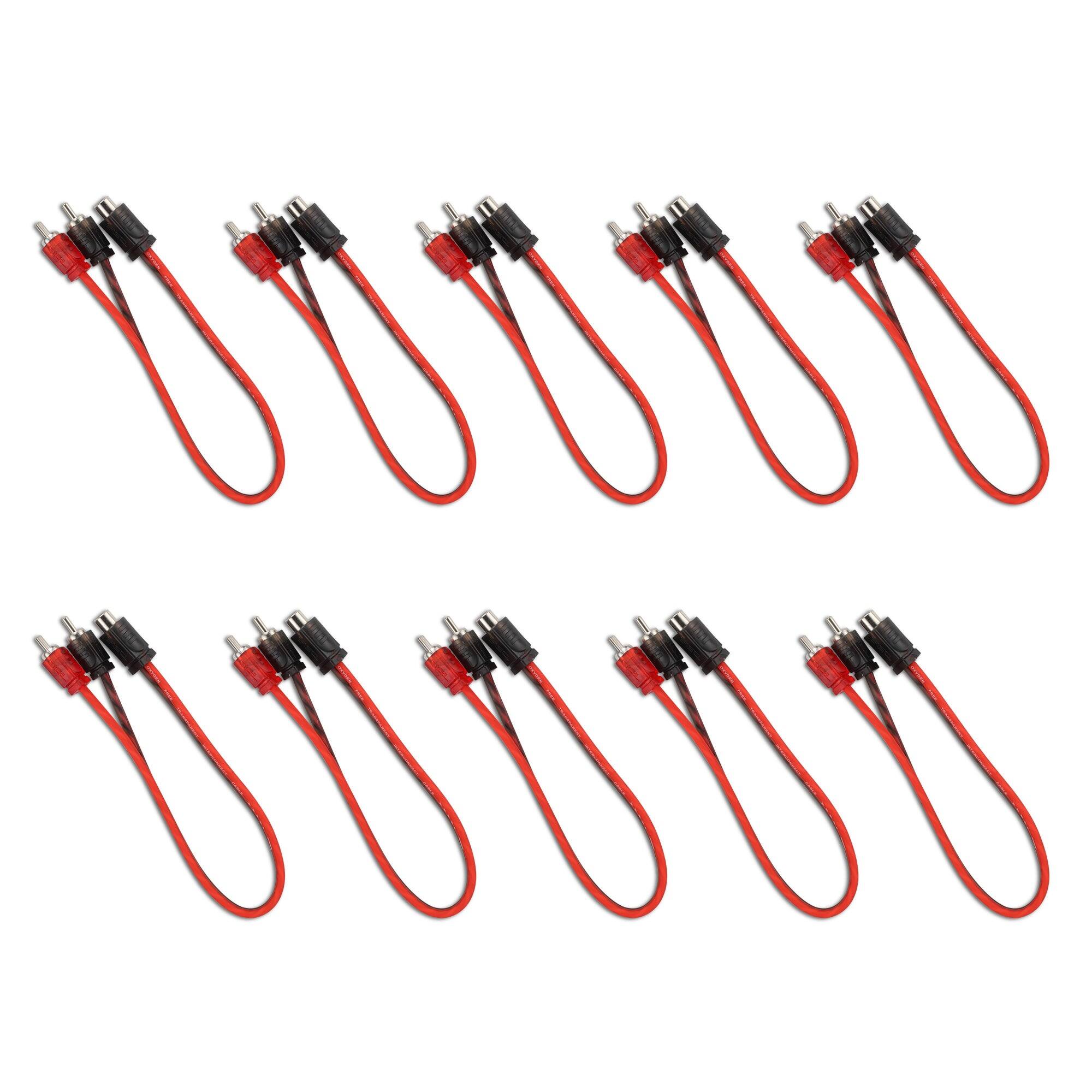 Front. DS18 Audio - Level 1 RCA Y-Splitter Cable, 1 Female to 2 Male (10-Pack).
