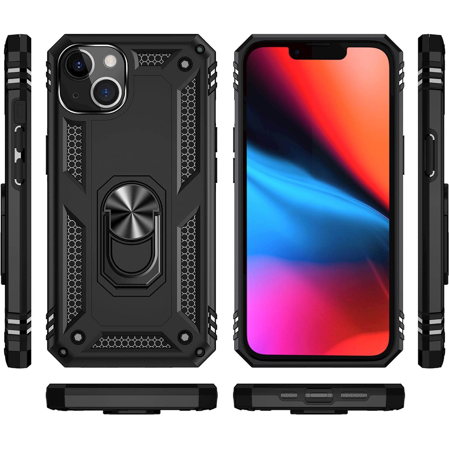 Alt View 11. SaharaCase - Kickstand with Belt Clip Case for Apple iPhone 13 and iPhone 14 - Black.