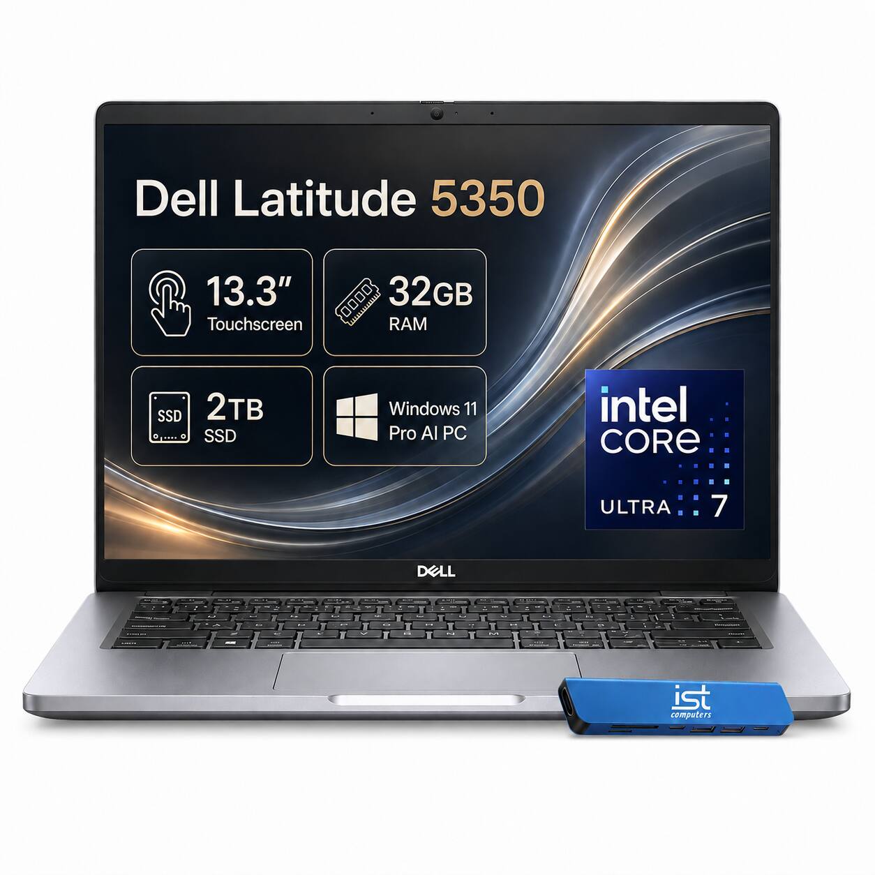 Dell - Upgraded - Latitude 5350Laptop - 13.3" FHD Touchscreen Business AI PC - Intel Core Ultra7 with 32GB RAM - 2TB SSD - Win 11Pro - Gray