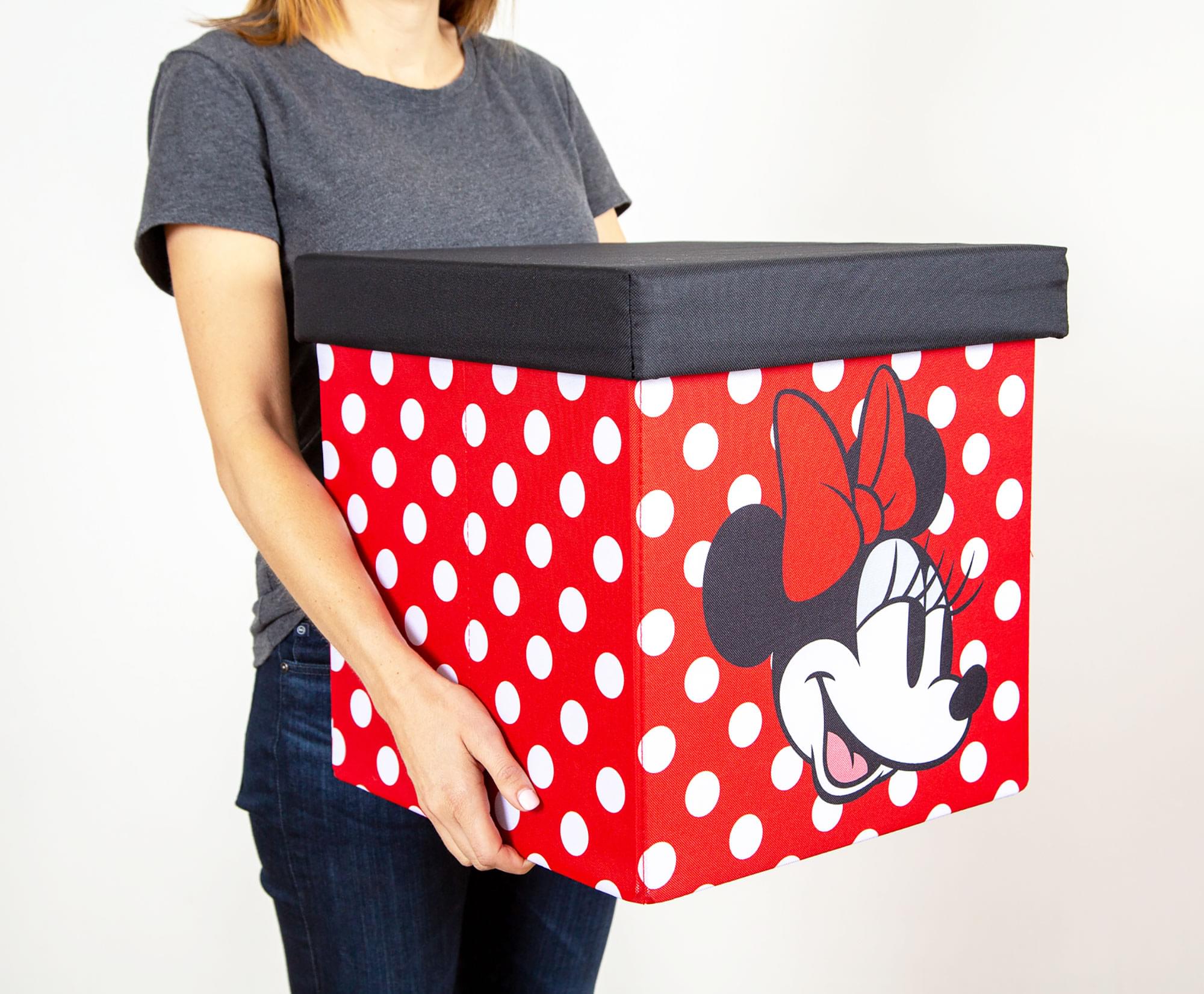 Alt View 10. Ukonic - Disney Mickey & Minnie 15-Inch Storage Bin Cube Organizers with Lids | Set of 2 - Red.