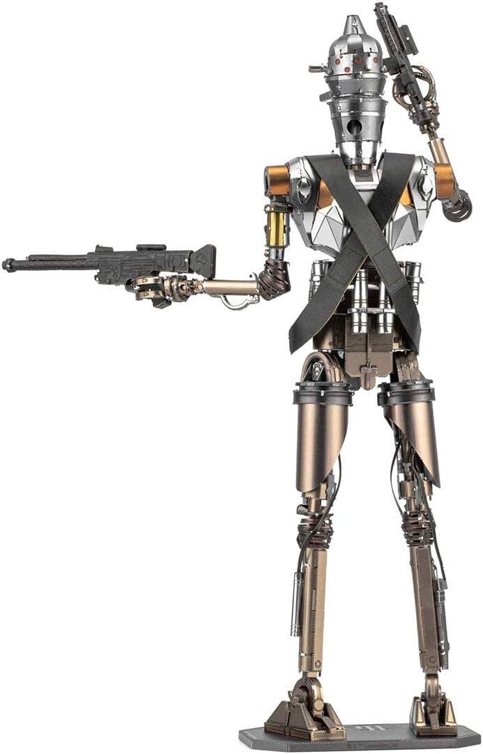 Alt View 3. Metal Earth - Metal Earth Premium Series Star Wars The Mandalorian IG-11 3D Metal Model Kit Fascinations - Silver.