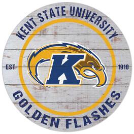 Jardine - Kent State Golden Flashes 20'' x 20'' Indoor/Outdoor Weathered Circle Sign - White