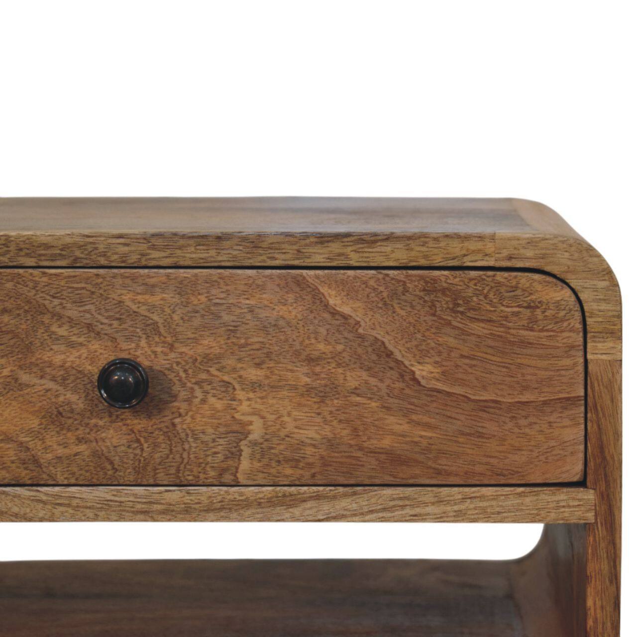 Back. Artisan Furniture - Artisan Furniture Solid Wood Avora Oak-ish Nightstand with Drawer and open slot - Oak.