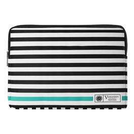 Kitcheniva - Leather Laptop Sleeve Case Bag For 12" Laptop - Black White Stripe/Green