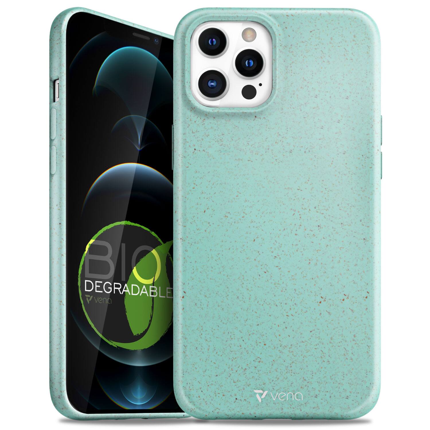 Vena - ECO Slim Protective Biodegradable Case for Apple iPhone 12 Pro Max - Teal - Multicolored