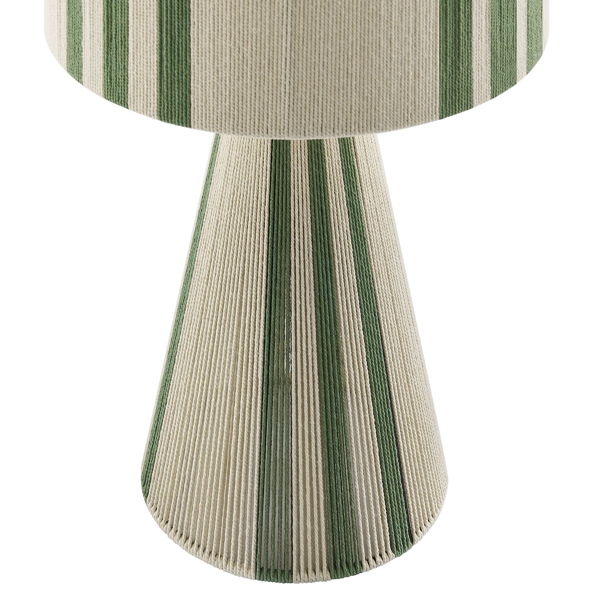 Alt View 4. Modway - Gia Handwoven Cotton Thread Striped or Plain Table Lamp by Modway - Basil Green.