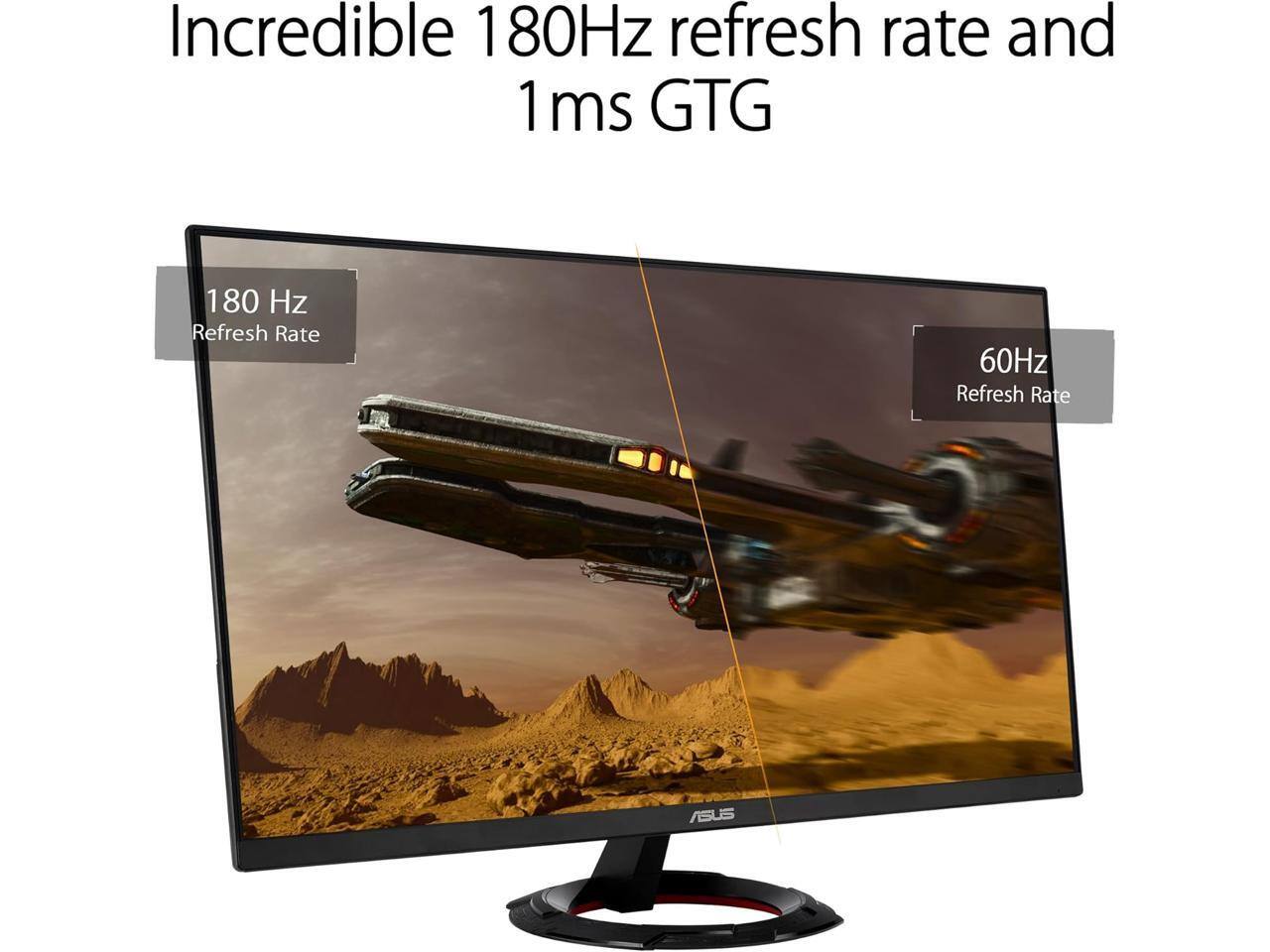 Incredible 180Hz refresh rate and 1ms GTG

180 Hz Refresh Rate

60Hz Refresh Rate
