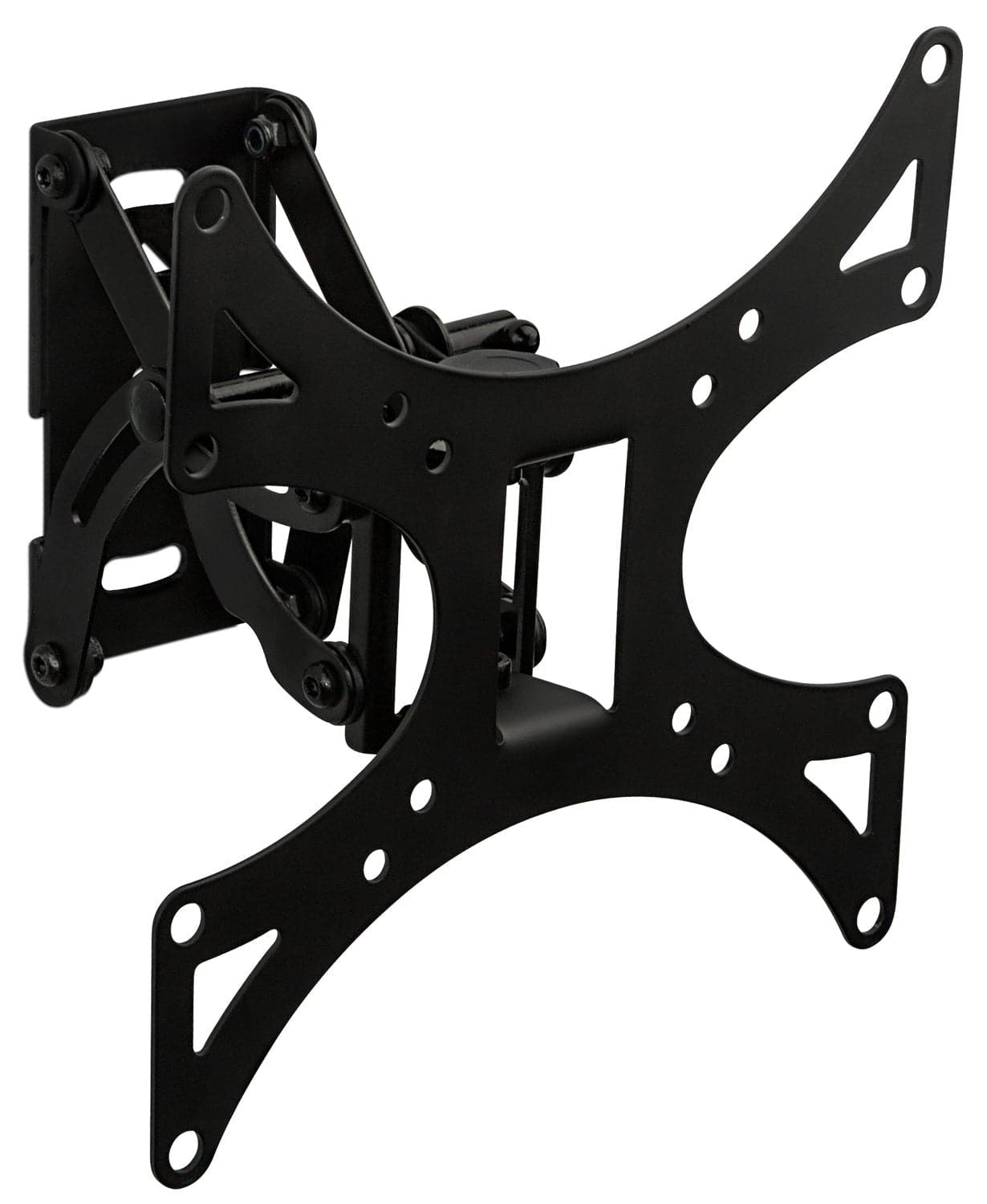 Angle. Mount-It! - Full Motion TV Wall Mount for 19–42" Screens, 60° Swivel, 30° Tilt, VESA 200x200, 66lb Capacity, Removable Plate - Black.