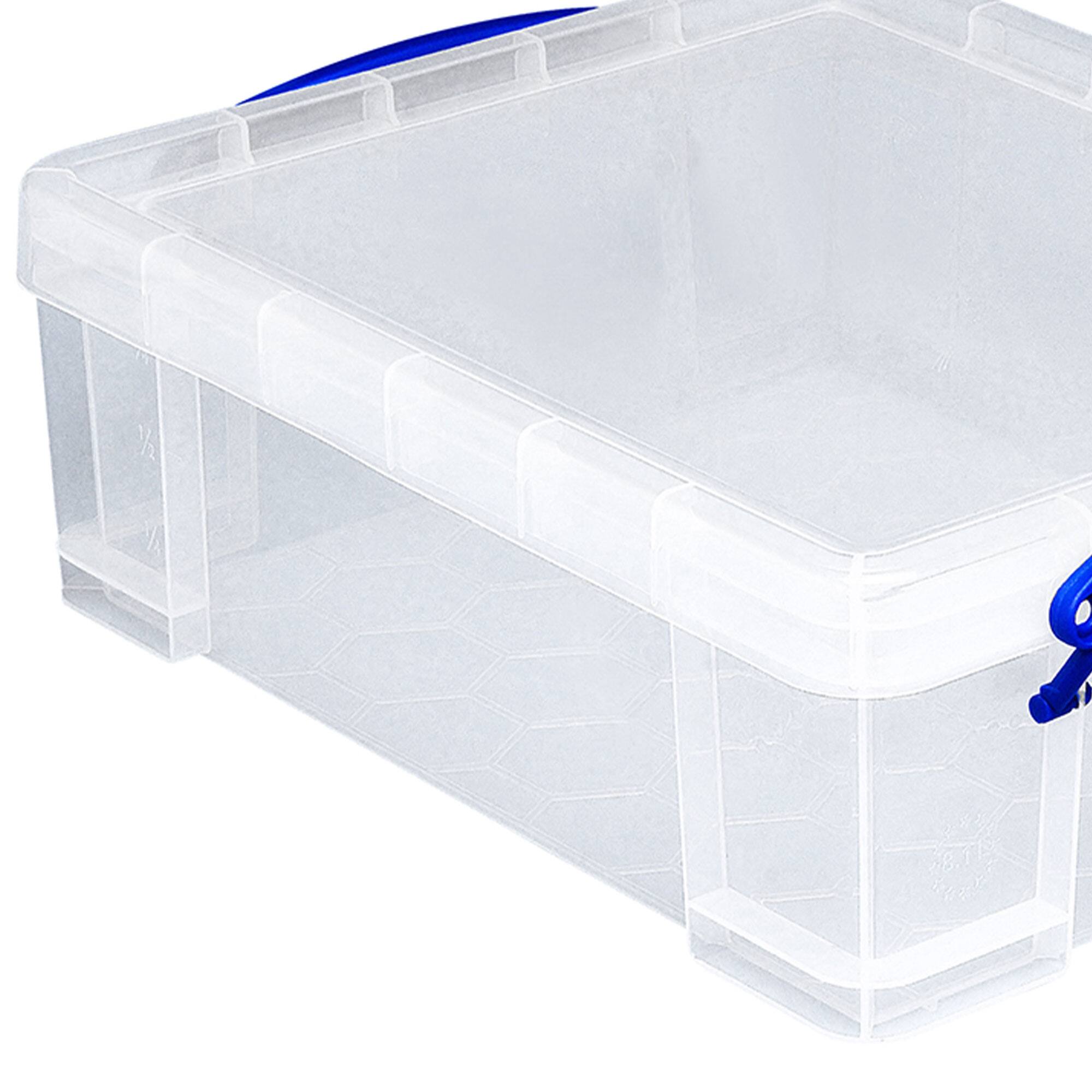 Alt View 2. Really Useful Box - Really Useful Box 8.1L Plastic Storage Container with Clip Lock Handle (2 Pack) - Clear.