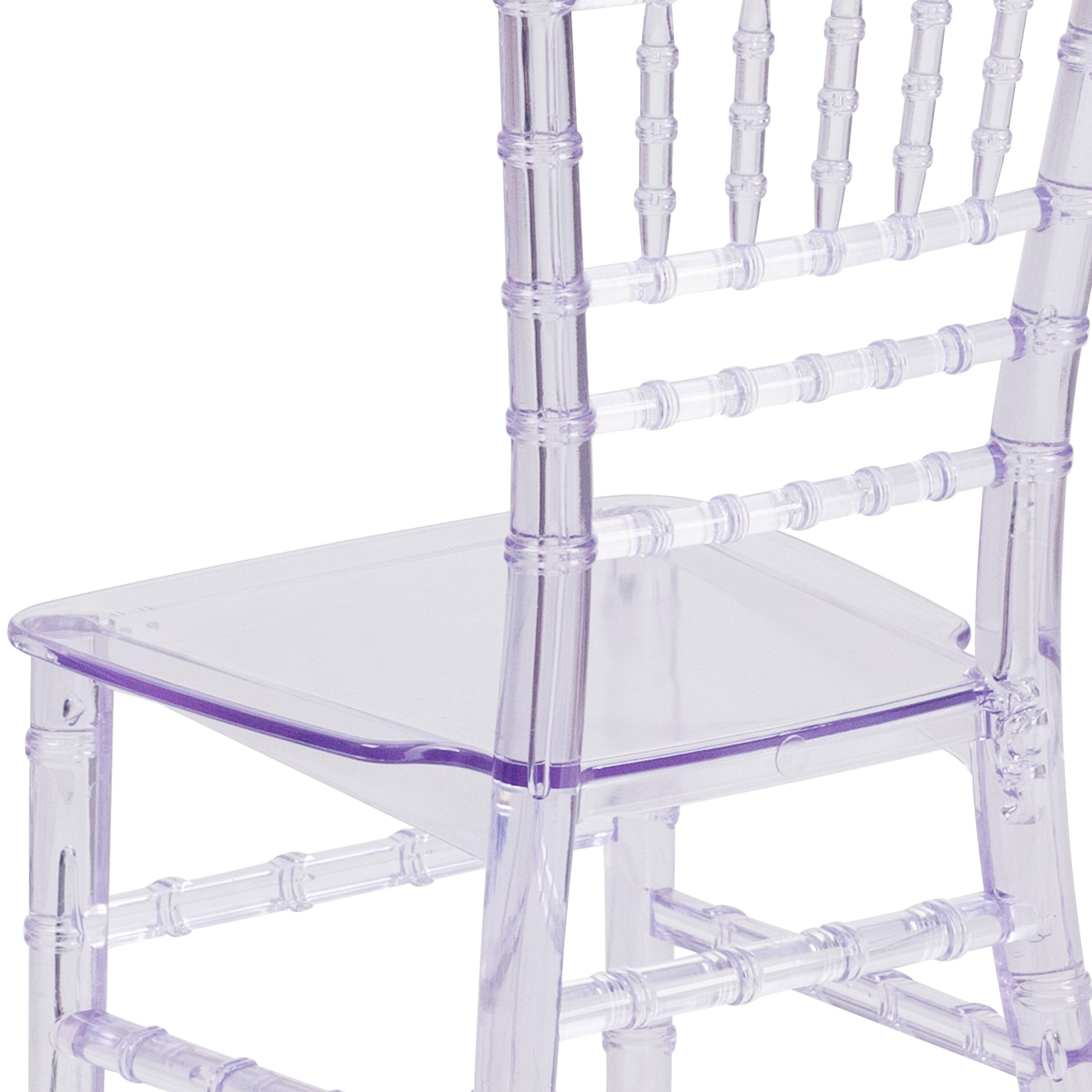 Alt View 10. Emma + Oliver - 10 Pack Child’s All Occasion Resin Chiavari Chair for Home or Home Based Rental Business - Clear.