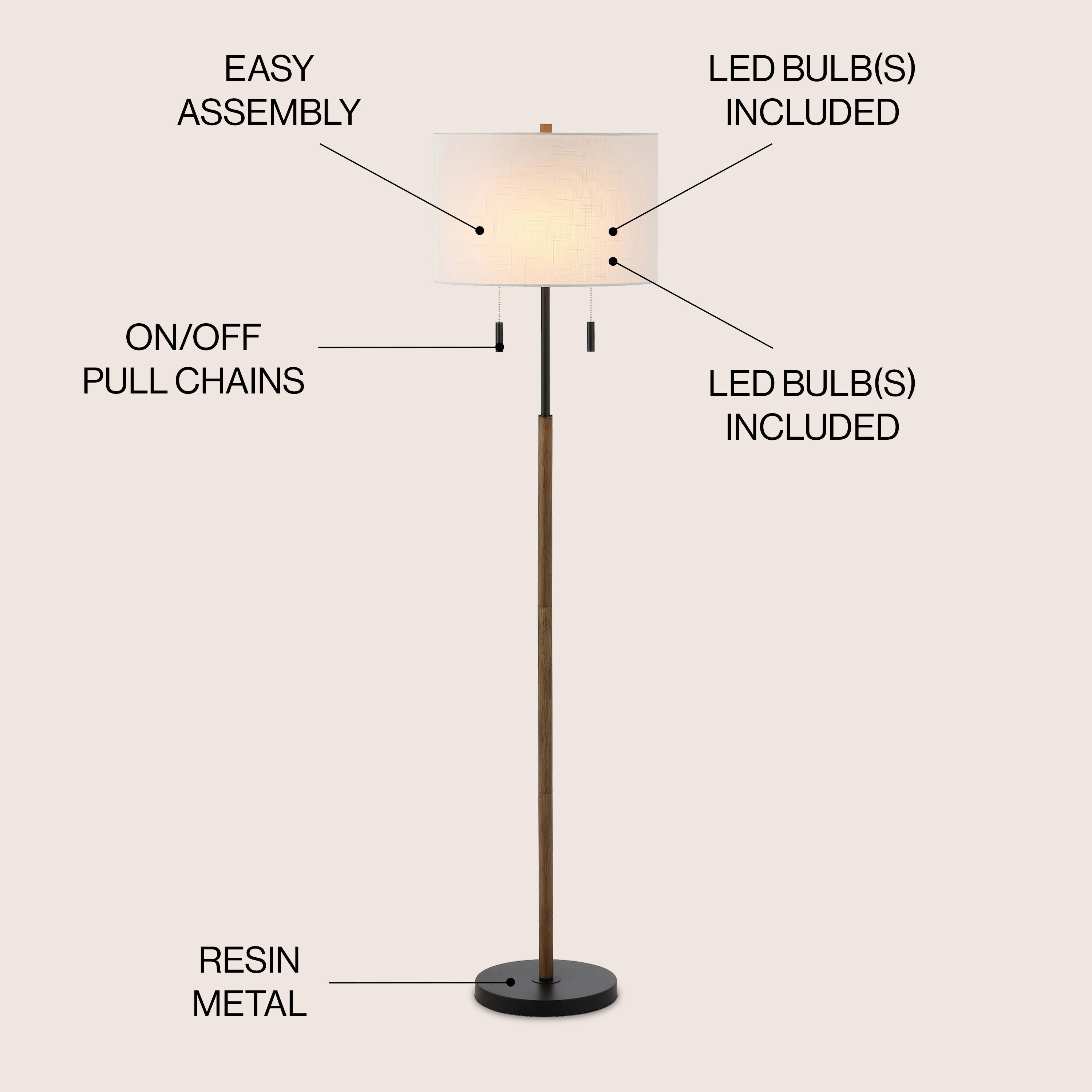 EASY ASSEMBLY  
LED BULB(S) INCLUDED  
ON/OFF PULL CHAINS  
LED BULB(S) INCLUDED  
RESIN METAL