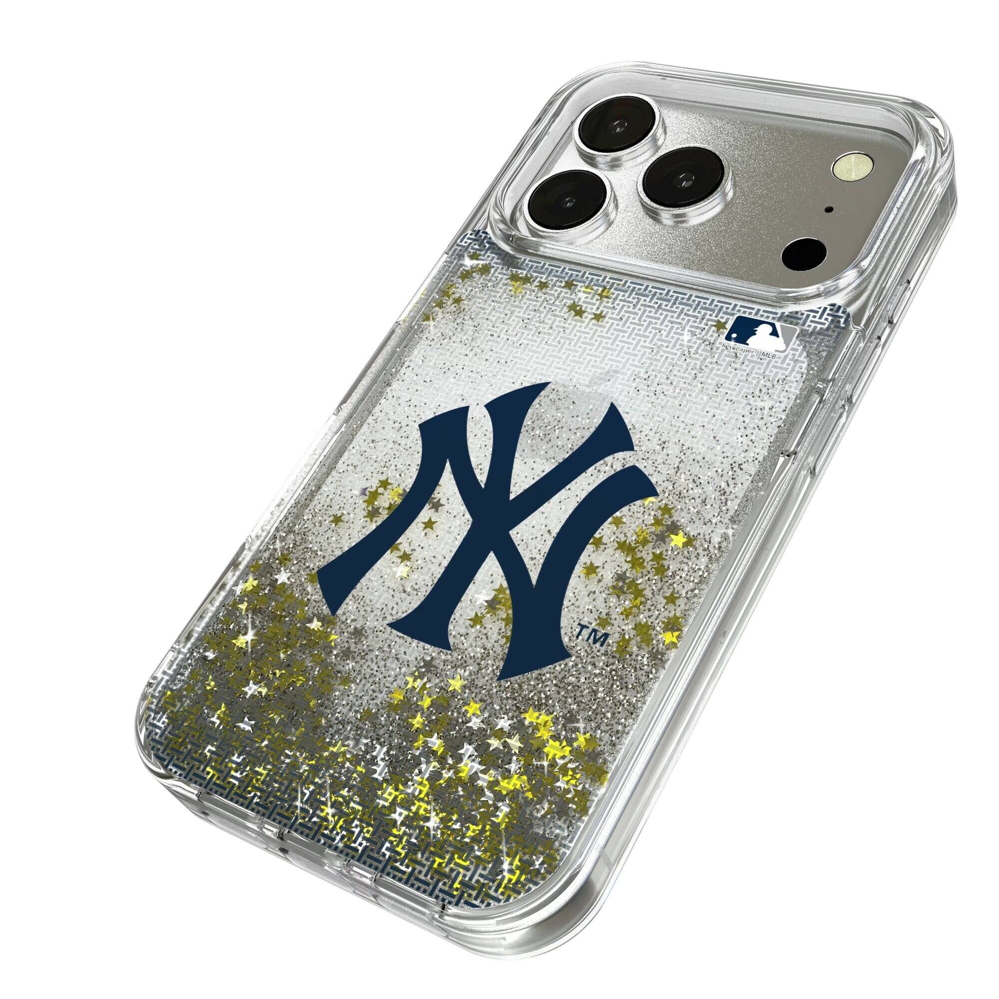 Alt View 1. Keyscaper - New York Yankees Linen Logo iPhone Glitter Case - 13 - Multicolor.
