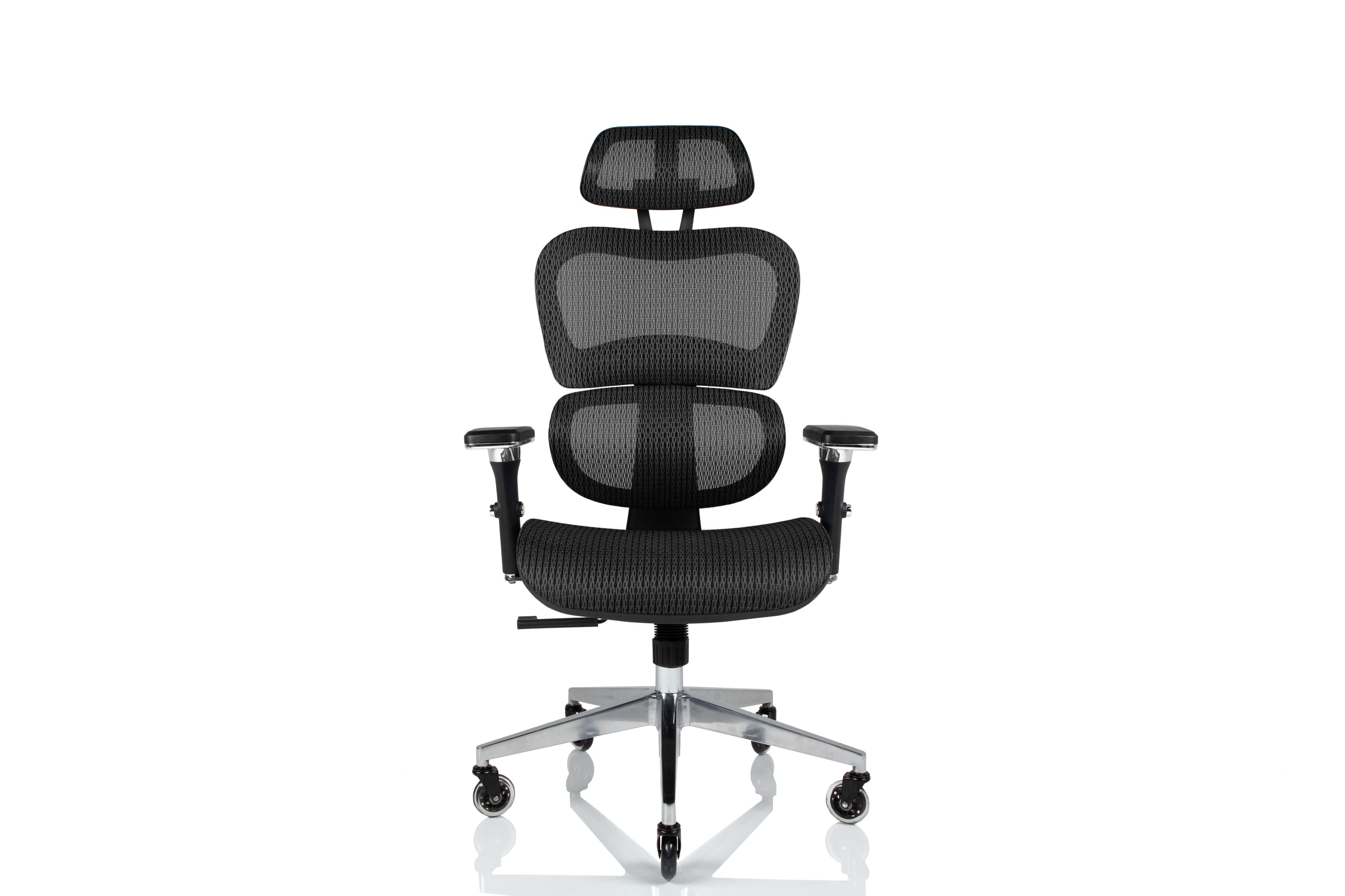 Front. Nouhaus - Ergo3D Ergonomic Mesh Executive Office Chair - Black.
